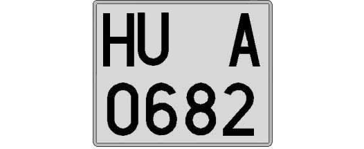 HU0682A matricula cuadrada