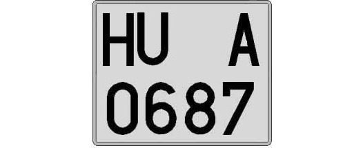 HU0687A matricula cuadrada