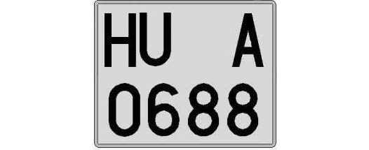 HU0688A matricula cuadrada