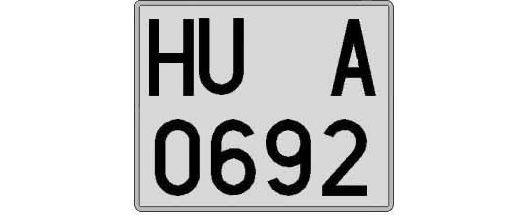 HU0692A matricula cuadrada