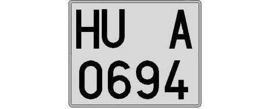 HU0694A matricula cuadrada