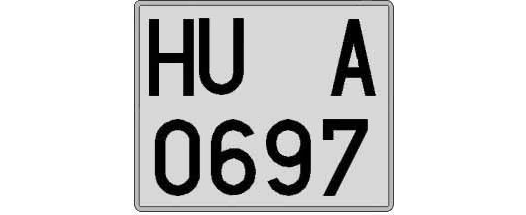 HU0697A matricula cuadrada