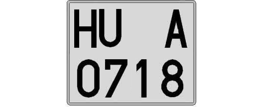 HU0718A matricula cuadrada