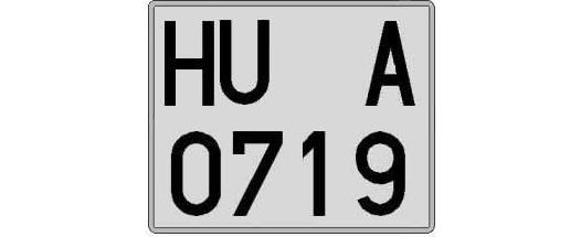 HU0719A matricula cuadrada