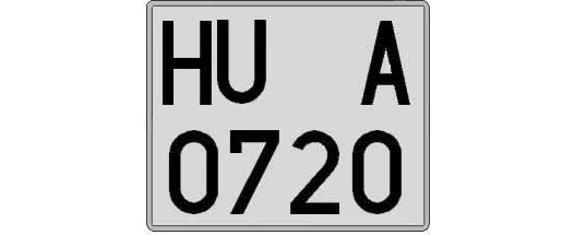 HU0720A matricula cuadrada