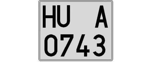 HU0743A matricula cuadrada