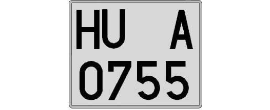 HU0755A matricula cuadrada