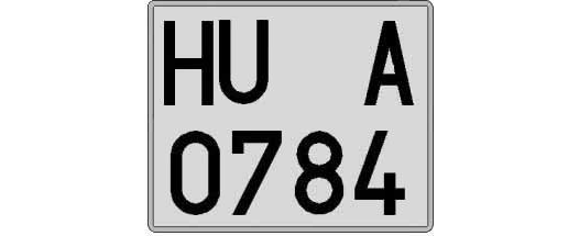 HU0784A matricula cuadrada
