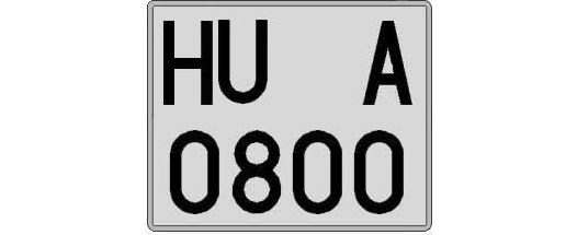 HU0800A matricula cuadrada