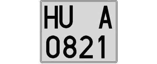 HU0821A matricula cuadrada