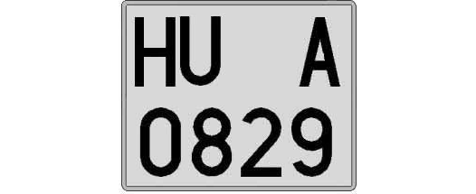 HU0829A matricula cuadrada