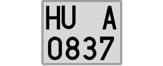 HU0837A matricula cuadrada