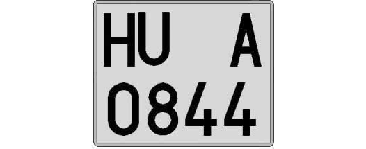 HU0844A matricula cuadrada