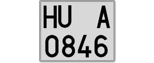 HU0846A matricula cuadrada