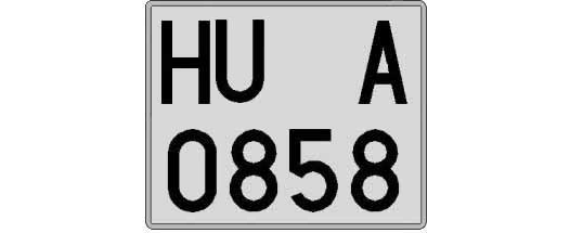 HU0858A matricula cuadrada