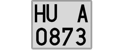 HU0873A matricula cuadrada