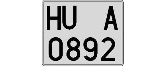 HU0892A matricula cuadrada