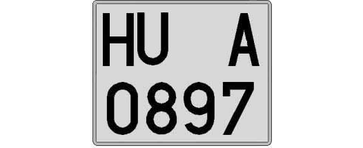 HU0897A matricula cuadrada