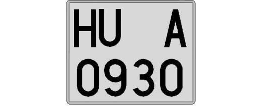HU0930A matricula cuadrada