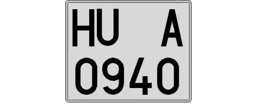 HU0940A matricula cuadrada
