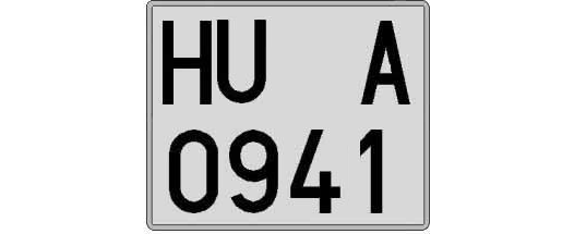 HU0941A matricula cuadrada