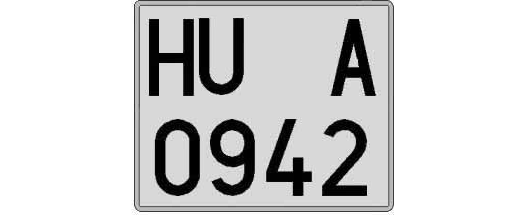 HU0942A matricula cuadrada