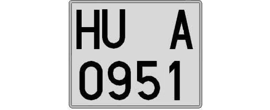 HU0951A matricula cuadrada