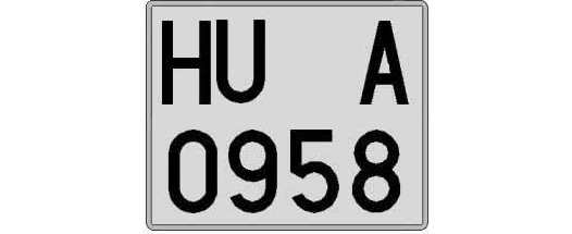 HU0958A matricula cuadrada
