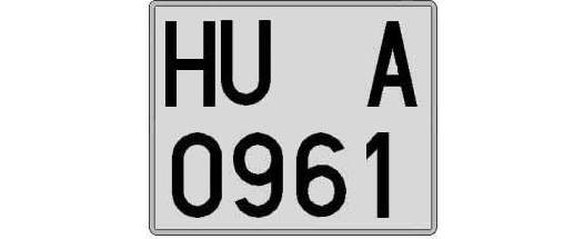 HU0961A matricula cuadrada