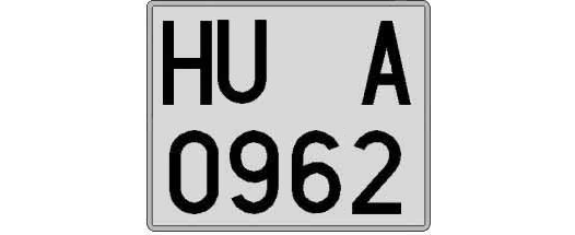 HU0962A matricula cuadrada