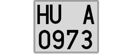HU0973A matricula cuadrada