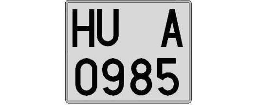HU0985A matricula cuadrada