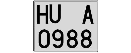 HU0988A matricula cuadrada