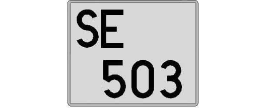 SE503 matricula cuadrada