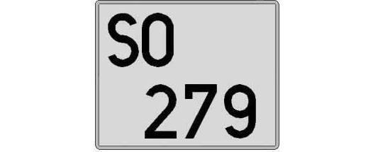 SO279 matricula cuadrada