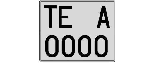TE0000A matricula cuadrada