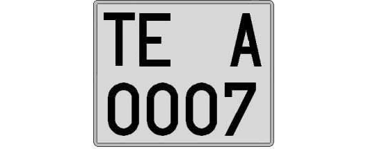 TE0007A matricula cuadrada