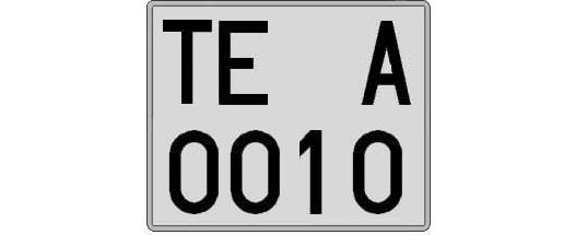 TE0010A matricula cuadrada
