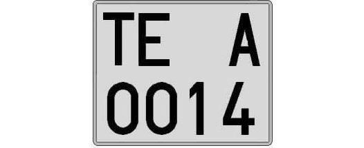 TE0014A matricula cuadrada