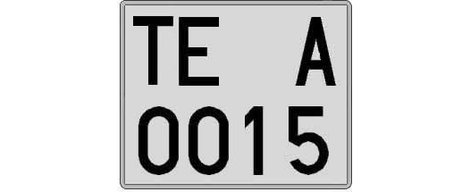 TE0015A matricula cuadrada