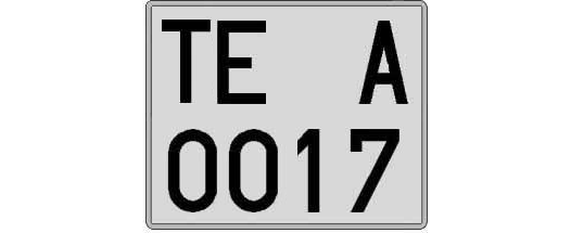 TE0017A matricula cuadrada