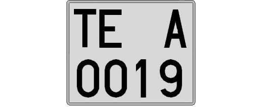 TE0019A matricula cuadrada