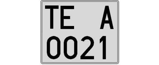 TE0021A matricula cuadrada