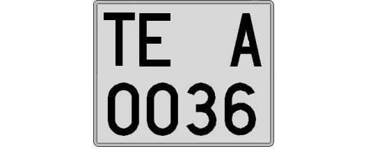 TE0036A matricula cuadrada