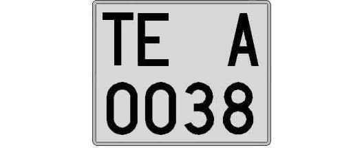 TE0038A matricula cuadrada