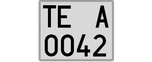 TE0042A matricula cuadrada