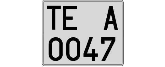 TE0047A matricula cuadrada