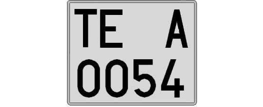 TE0054A matricula cuadrada