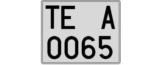 TE0065A matricula cuadrada