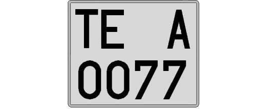 TE0077A matricula cuadrada